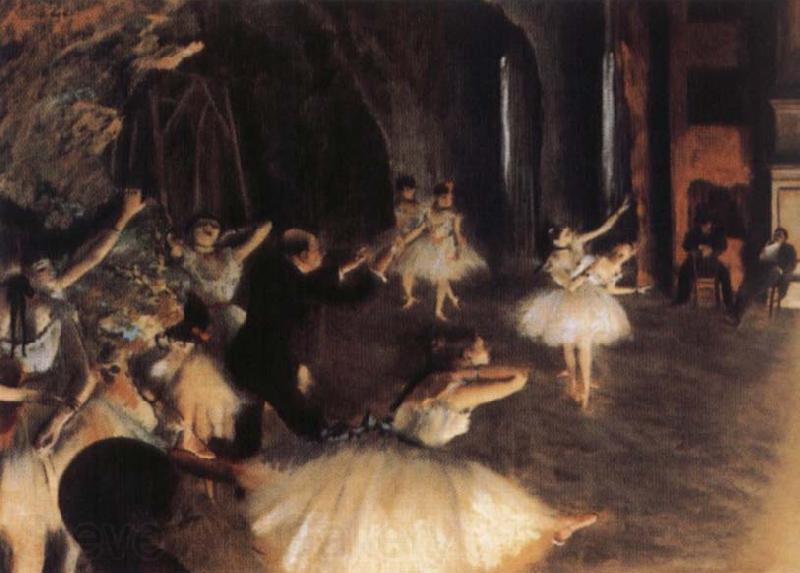 Germain Hilaire Edgard Degas The Rehearsal of the Ballet on Stage Norge oil painting art